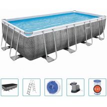 Bestway - Ensemble de piscine Power Steel Rectangulaire 549x274x122 cm