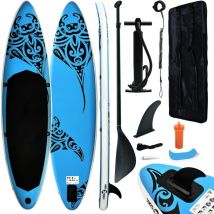 Maison Chic - Ensemble de planche,Ensemble d'adaptateurs de gonflage sup gonflable 320x76x15 cm Bleu CNEI502455 MaisonChic