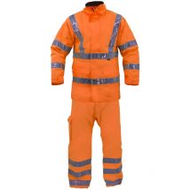 Ensemble de pluie veste et pantalon haute visibilité imperméable Tex Light Taille - m Orange