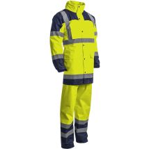 Euro Protection - Ensemble De Pluie Coverguard Hydra Haute Visibilité Jaune Marine Taille Xl Polyester