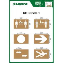 Ampere – Kit de pochoirs COVID1 – 6 pochoirs en carton huilé renforcé – Réutilisable – Peinture tableau et pochoir