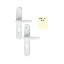 Ensemble de porte plaque large Atlanta Hoppe 1530/300M ivoire clair - Clé i - ent.195 ép.68/77 - 3991655