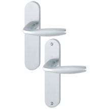 Ensemble de porte sur plaque New york - entr.165mm - Bec de cane - argent F1 -1810/318KN - 3282411