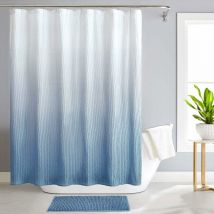 Jormftte - Ensemble de rideau de douche Ombre avec tapis et crochets pour salle de bain rideau de douche de bain en tissu dégradé imperméable