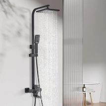 Colonne de douche noir pommeau de douche à effet pluie avec abs douchette à main robinet de douche à effet pluie de luxe mitigeur chaud et froid de