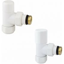 Arteclima - Ensemble de robinets de radiateur coudés de couleur blanc brillant KITVAL8BI