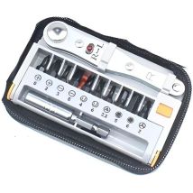 Ensemble de sac de rangement pour clé à cliquet multifonction professionnelle Kit d'embouts de tournevis à cliquet réglable pour meubles de vélo et