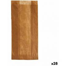 Set of reusable compostable food bags 10 x 34 cm brown cellulose (28 pieces)