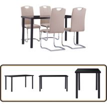 Ensemble de salle à manger 5 pcs Similicuir Cappuccino - Ensemble De Salle à Manger - Table à Manger - Chaises De Salle à Manger - Mobilier De Salle