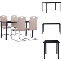 Ensemble de salle à manger 5 pcs Similicuir Cappuccino - Ensemble De Salle à Manger - Table à Manger - Chaises De Salle à Manger - Mobilier De Salle