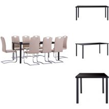 Ensemble de salle à manger 9 pcs Similicuir Cappuccino - Ensemble De Salle à Manger - Table à Manger - Chaises De Salle à Manger - Mobilier De Salle