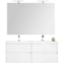 Mennza - Ensemble de salle de bain lerma 120 cm Blanc Brillant