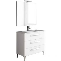 Mennza - Ensemble de salle de bain linares 80 cm Blanc Brillant