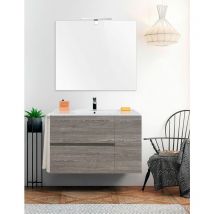 Allstone - Ensemble de salle de bain suspendu Itaca - 2 tiroirs et une porte - 7 couleurs différentes - 15 dimensions - Avec meubles, lavabo et