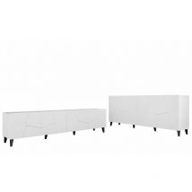 Mobilier1 - Ensemble de salon Charlotte 182, Blanc + Noir