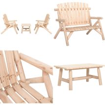Vidaxl - Ensemble de salon de jardin 3 pcs bois massif d'épicéa - Ensemble Salon De Jardin - Mobilier De Jardin - Salon De Jardin En Bois - Banc De