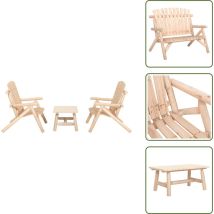 Vidaxl - Ensemble de salon de jardin 3 pcs bois massif d'épicéa - Ensemble Salon De Jardin - Mobilier De Jardin - Salon De Jardin En Bois - Banc De