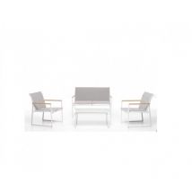 Iperbriko - Ensemble de salon Portland - Canapé 2 places, 2 fauteuils et table basse