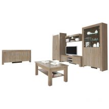 Mobilier1 - Ensemble de salon Melfeli 126, Sonoma chêne