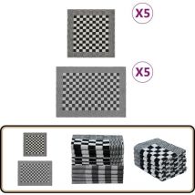 Ensemble de serviettes 10 pcs noir et blanc coton - Lot De Serviettes - Serviettes De Cuisine - Torchons De Cuisine - Serviettes De Bain - Coton