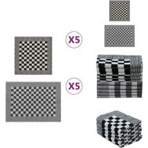 Ensemble de serviettes 10 pcs noir et blanc coton - Lot De Serviettes - Serviettes De Cuisine - Torchons De Cuisine - Serviettes De Bain - Coton
