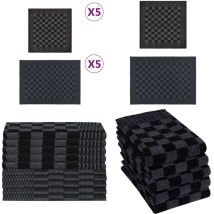 Ensemble de serviettes 10 pcs noir et gris coton - Serviettes De Cuisine - Torchons - Serviettes De Bain - Lot De Serviettes - Textile Maison - Home