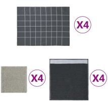 Ensemble de serviettes 12 pcs gris coton