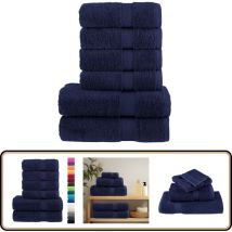Ensemble de serviettes de qualité supérieure solund 6 pcs - Serviettes De Bain - Ensembles De Serviettes - Serviettes En Coton - Serviettes Bleues