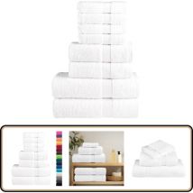 Ensemble de serviettes de qualité supérieure solund 8 pcs blanc - Serviettes De Bain - Ensembles De Serviettes - Serviettes Blanches - Serviettes