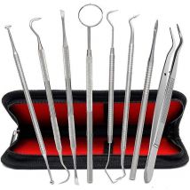 Ensemble de soins dentaires 8 pièces, instruments de dentiste en acier inoxydable, outils dentaires