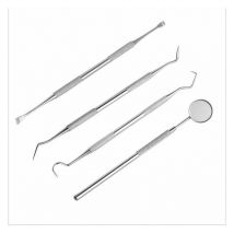 Ensemble de soins dentaires de 4, détartreur en acier inoxydable, instrument de dentiste, sonde de nettoyage de plaque, ensemble dentaire, sonde