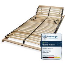 Sleepneo - Sommier à Lattes 120x200 cm, Réglable En Hêtre, 28 Lattes