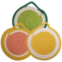 Einemgeld - Lot de 3 dessous de plat de cuisine, 100 % pur coton pour casseroles et poêles, sous-verres élégants, tapis chauds pour cuisiner et cuire