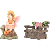 Ensemble de statues de fées miniatures en résine synthétique, accessoires de sculpture de fées, figurine de fée décorative à faire soi-même pour