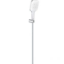 Grohe - Rainshower SmartActive Cube - Set de douche de tête 130 9,5 l/min, 3 jets, support et flexible, blanc lunaire 26589LS0