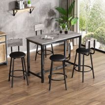 Arturesthome - Ensemble de table à manger gris et noir avec 1 table et 4 chaises