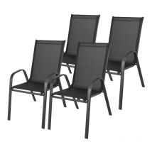 Viking Choice - Ensemble de table de jardin et chaises noir - 4 pièces