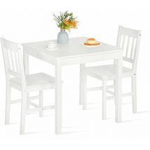 Ensemble de Table et 2 chaises pour Salle à Manger Table Cuisine Blanc
