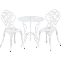Ensemble de table et de chaises de jardin set de bistro fonte blanc