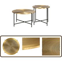 Vidaxl - Ensemble de tables 2 pcs mdf recouvert de laiton - Table Basse Industrielle - Ensemble De Tables - Tables D'appoint - Meubles Industriels