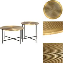Vidaxl - Ensemble de tables 2 pcs mdf recouvert de laiton - Table Basse Industrielle - Ensemble De Tables - Tables D'appoint - Meubles Industriels