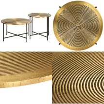 Ensemble de tables 2 pcs mdf recouvert de laiton - Table Basse Industrielle - Ensemble De Tables - Tables D'appoint - Meubles Industriels