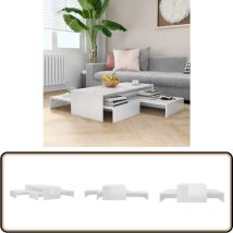 Vidaxl - Ensemble de tables basses gigognes blanc brillant - Table Basse - Ensemble De Tables - Meubles De Salon - Table D'appoint - Meuble Design