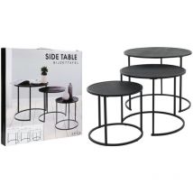 H&s Collection - Ensemble de tables d'appoint 3 pcs noir