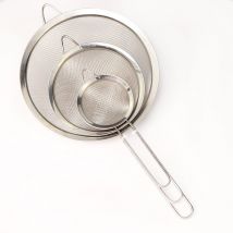 Ensemble de tamis et passoires - Tamis en métal en acier inoxydable, passoire à mailles fines Lot de 3 mailles de cuisine, cuisson au tamis, farine