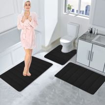 Ensemble de tapis de bain en mousse à mémoire de forme, antidérapant, doux et confortable, absorbant l'eau, lavable en machine, pour tapis de salle