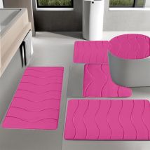 Feiyue - Ensemble de tapis de salle de bain 5 pièces - Ensemble de tapis de salle de bain en mousse à mémoire de forme, doux et confortable, tapis de