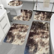 Feiyue - Ensemble de tapis de salle de bain 5 pièces Tapis de bain pour salle de bain Tapis de salle de bain antidérapant Tapis de bain absorbant