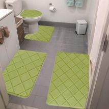 Feiyue - Ensemble de tapis de salle de bain en polyester 4 pièces, ensemble de tapis de salle de bain doux et antidérapants, tapis de bain extra