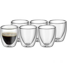 Mezheng - Ensemble de tasses à expresso à double paroi, verres à double paroi 80 ml, effet flottant, verres thermiques, verre à expresso résistant à